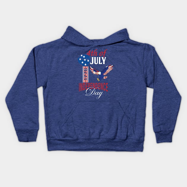 4th of July 1776  American independence day design Kids Hoodie by AJ techDesigns